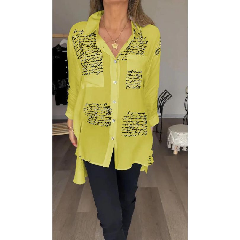 Olga Comfortabele Letterprint Blouse