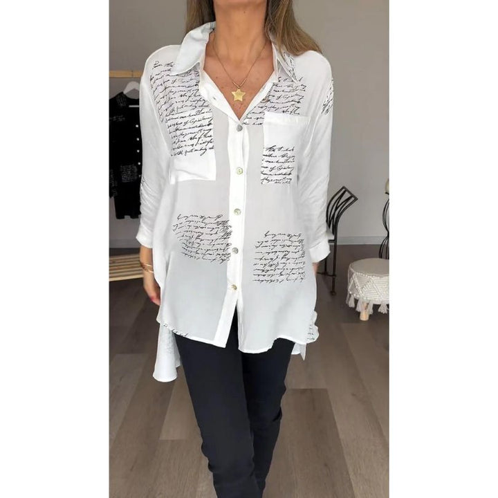 Olga Comfortabele Letterprint Blouse